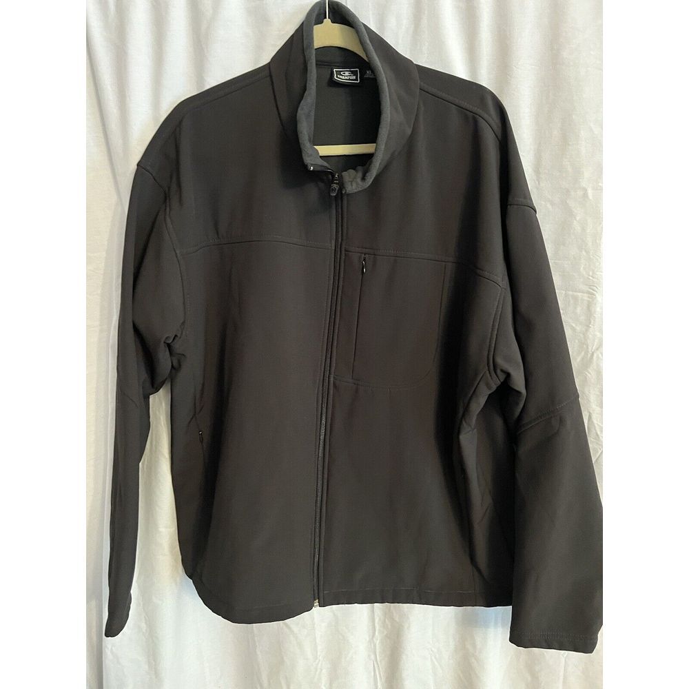Champion men's soft shell full zip jacket black XL mid weight‎ fleece lined